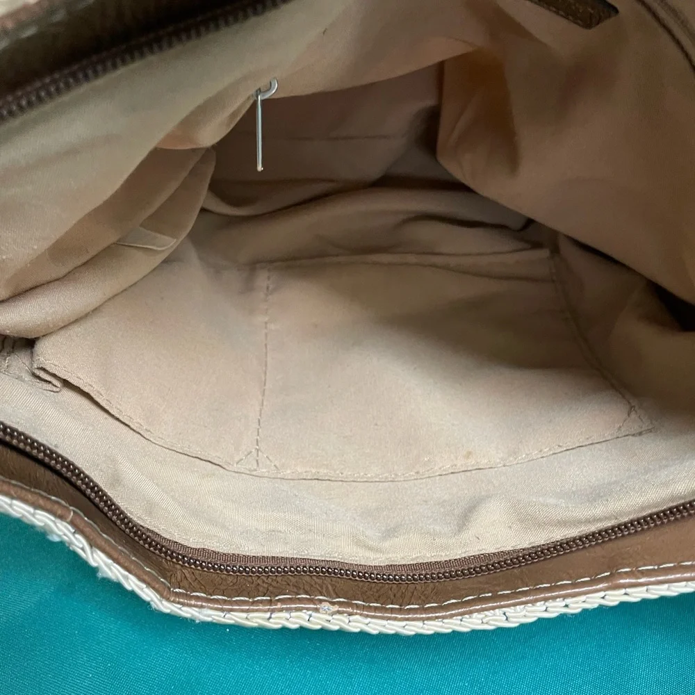 Jaclyn Smith Tan Crochet Hobo Bag